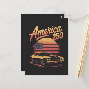Amerika 250 US Retro Sonnenuntergang Postkarte