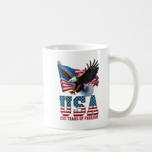 Amerika 250 USA-Flagge Adler Freiheitsfeier Kaffeetasse