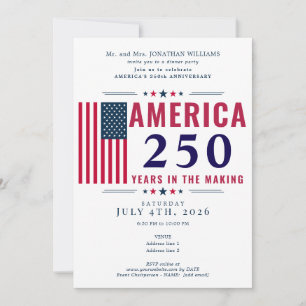 Amerika 250 USA-Flagge Patriotisch 4. Juli Formal Einladung