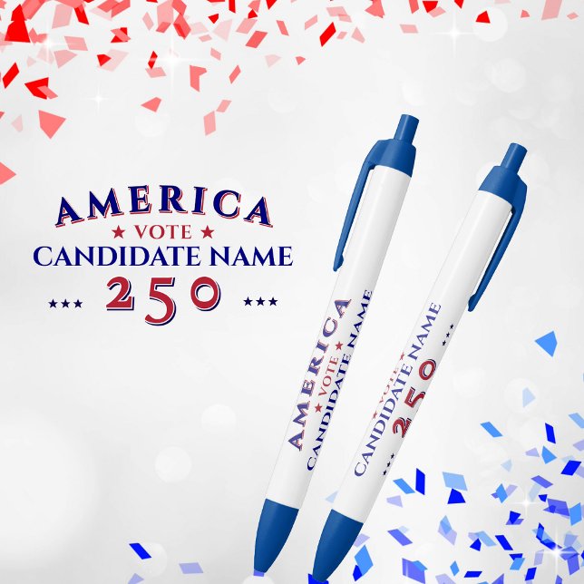 Amerika 250 Wahlkampfkandidat Kugelschreiber (America 250 Anniversary Political Election Campaign Candidate Blue Pen Keepsake Gift Donor Volunteer)