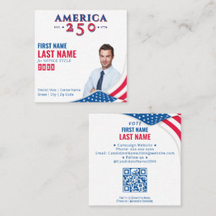 Amerika 250 Wahlkampfkandidat Quadratische Visitenkarte