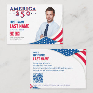 Amerika 250 Wahlkampfkandidat Visitenkarte