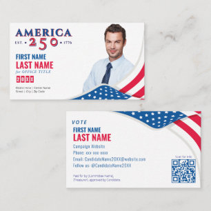 Amerika 250 Wahlkampfkandidat Visitenkarte