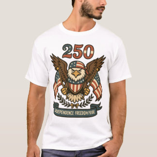Amerika 250 Weißkopfseeadler Patriotisch  T-Shirt