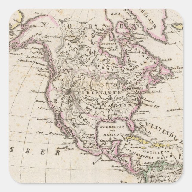 Amerika 3 quadratischer aufkleber (Vorderseite)