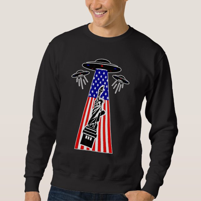 Amerika 4. Juli Alien Entführung Sweatshirt (Vorderseite)