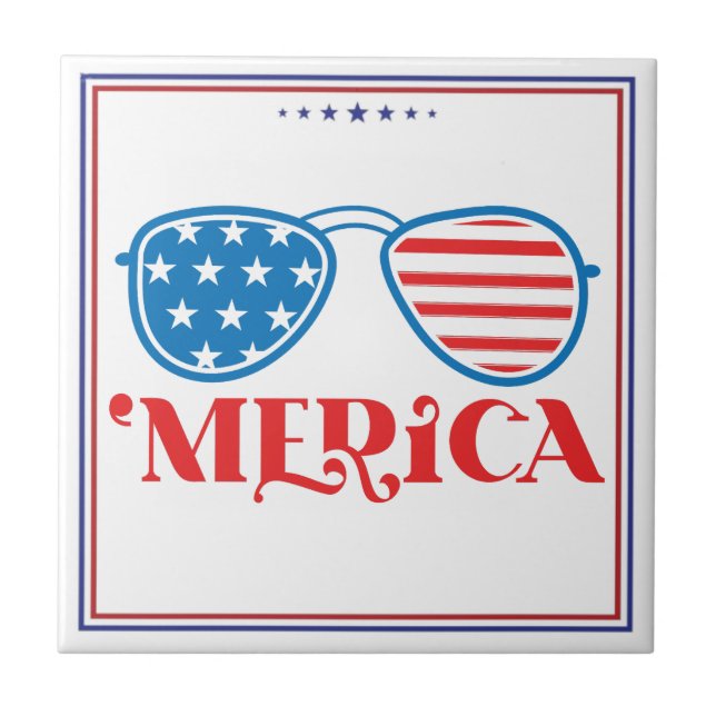 Amerika 4. Juli Design-32042 Fliese (Vorderseite)