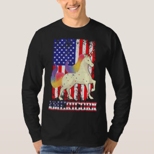 Amerika 4. Juli farbenfrohe Einhornflagge USA Pa T-Shirt