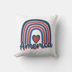Amerika 4. Juli Feier Regenbogen USA Kissen