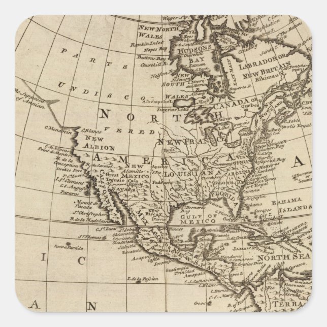 Amerika 6 quadratischer aufkleber (Vorderseite)