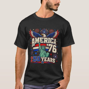 Amerika 76 Retro 250 Jahre 1776 2026 Adler 250. T-Shirt