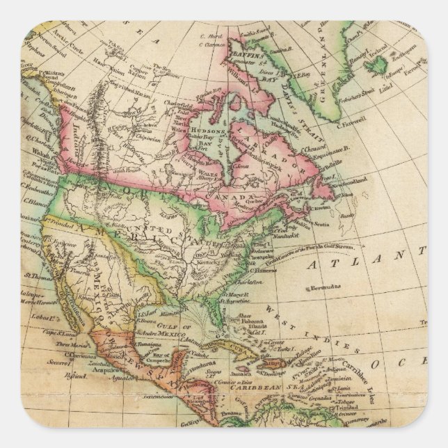 Amerika 8 quadratischer aufkleber (Vorderseite)