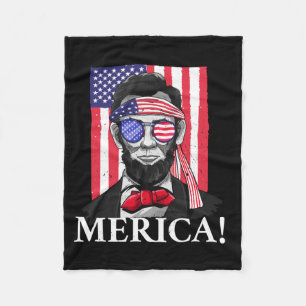 Amerika _ Abe Lincoln 4. Juli Männer Jungen Gesche Fleecedecke