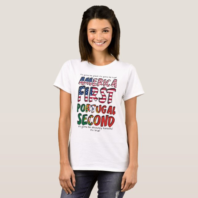 Amerika als Erstes Portugal als Zweites absolut fa T-Shirt (Vorne ganz)