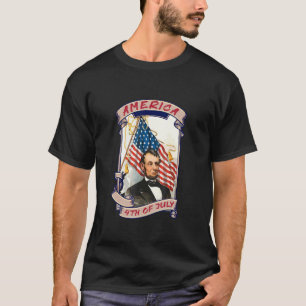 Amerika am 4. Juli Abraham Lincoln T-Shirt