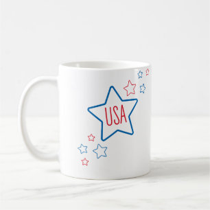 Amerika Amerikanischer Vierter Juli Sternschnuppen Kaffeetasse