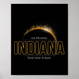 Amerika April 2024 Pfad der Totality Solar Eclipse Poster