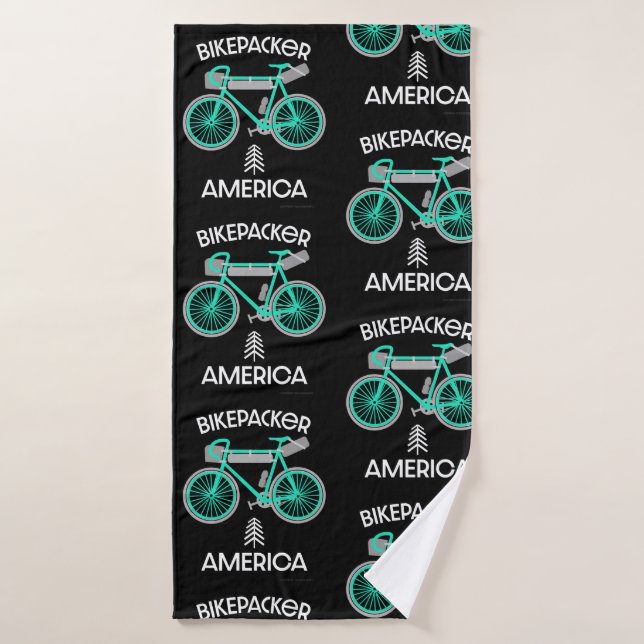 Amerika auf dem Bikepack Badehandtuch (Badehandtuch)
