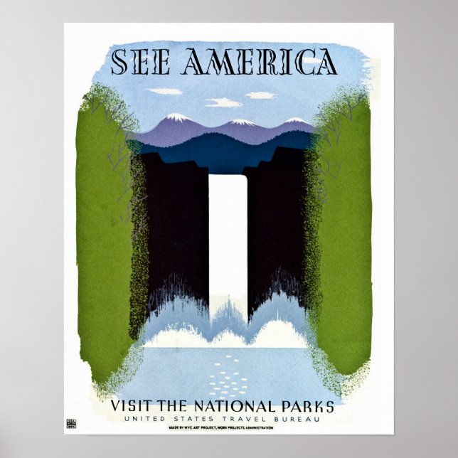Amerika besuchen Nationalparks Vintag Poster (Vorne)