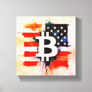Amerika Bitcoin (Gemälde Nr. 6) Leinwanddruck