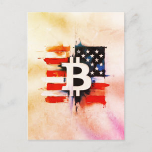 Amerika Bitcoin (Gemälde Nr. 6) Postkarte