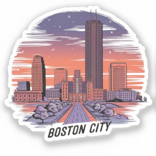 Amerika Boston City Skyline, Boston Ma Us Skyline Aufkleber (Vorderseite)