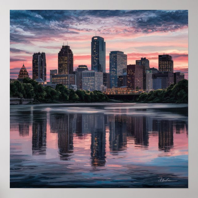 Amerika Boston City Skyline, Boston Ma Us Skyline Poster (Vorne)