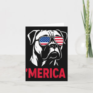 Amerika Boxer Hund Amerikanische Flagge Singles Pa Karte