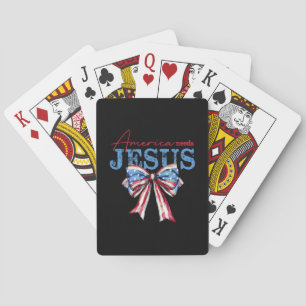 Amerika braucht Jesus Christlich USA-Flagge Coquet Spielkarten