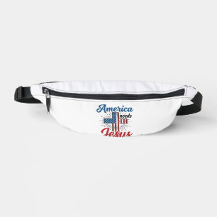 Amerika Braucht Jesus Patriotisches Kreuz-Shirt-De Bauchtasche