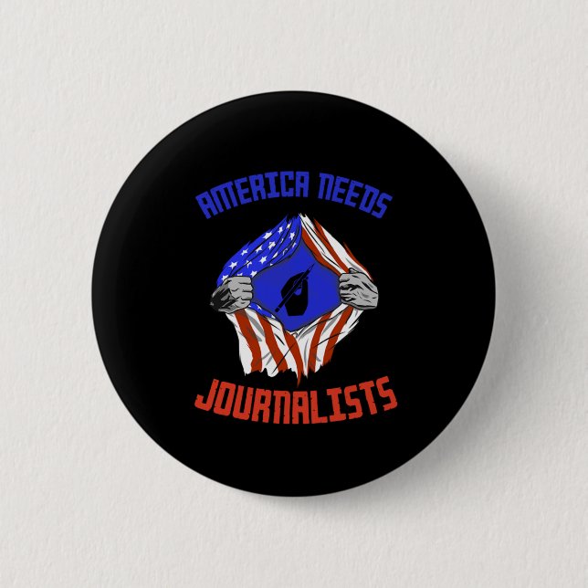 Amerika braucht journalistisches Flag Journalismus Button (Vorderseite)