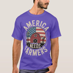 Amerika braucht Landwirte Amerikanische US-Flagge T-Shirt