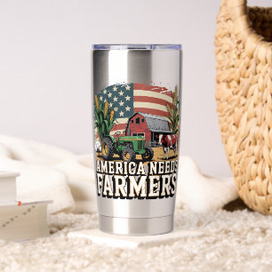 Amerika braucht Landwirte Mittlerer Westen Kühe Ma Thermobecher