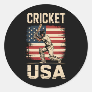 Amerika Cricket Amerikanisch Usa Spieler Männer Fr Runder Aufkleber