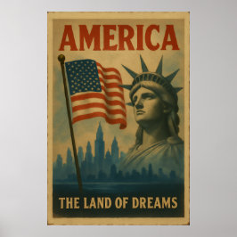 Amerika - Das Land der Träume, Vintag Poster