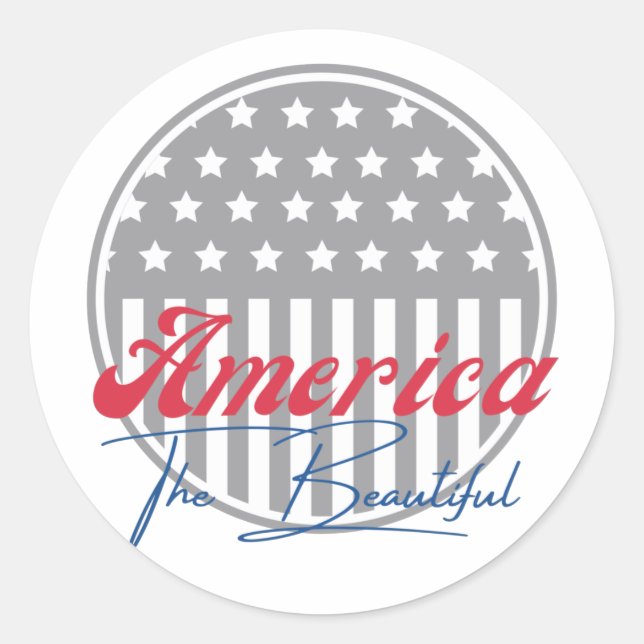 Amerika, das Schöne, USA Patriotismus Runder Aufkleber (Vorderseite)
