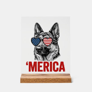 Amerika Deutsche-Schäferhund-Flagge-Sonnenbrille-S Acrylschild