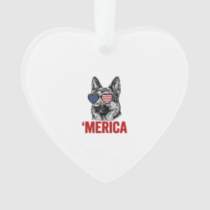 Amerika Deutsche-Schäferhund-Flagge-Sonnenbrille-S Ornament