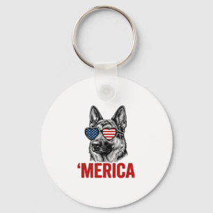 Amerika Deutsche-Schäferhund-Flagge-Sonnenbrille-S Schlüsselanhänger