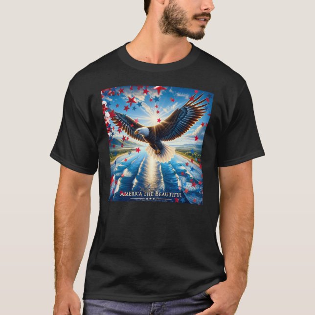 Amerika - die schöne Adlerflagge USA T - Shirt (Vorderseite)