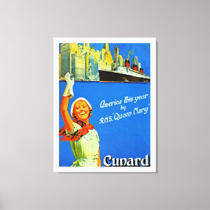 Amerika dieses Jahr RMS Queen Mary ~ XL Leinwanddruck