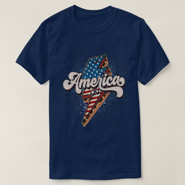 Amerika donnert mit den Sternen T-Shirt (Design vorne)