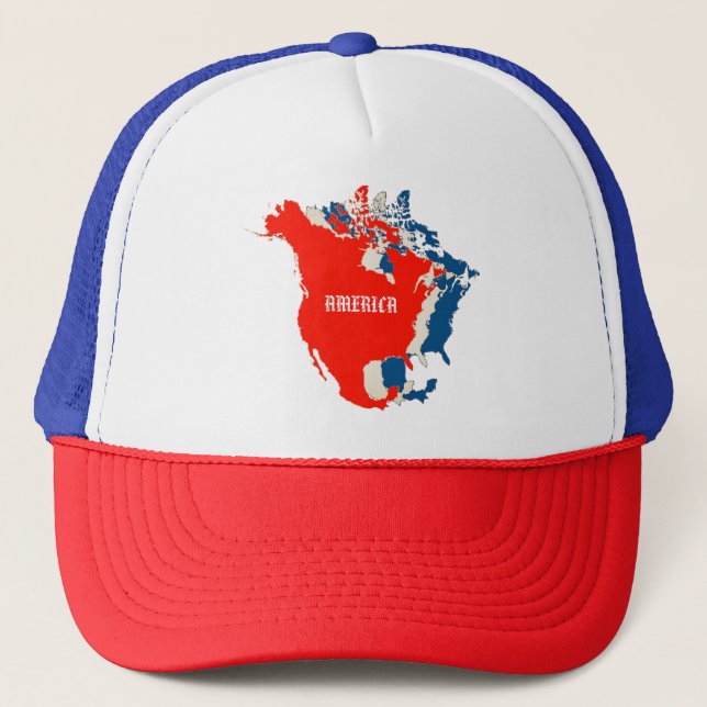 AMERIKA DREIFARBIG TRUCKERKAPPE (Vorderseite)