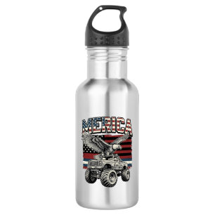 Amerika Eagle Monster Truck Vintage Patriotisch Edelstahlflasche