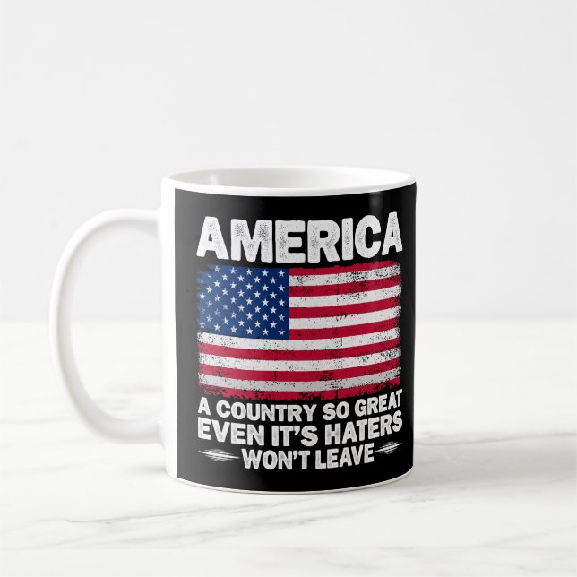 Amerika ein so großes Land wie die US-Flagge, der  Kaffeetasse (Links)