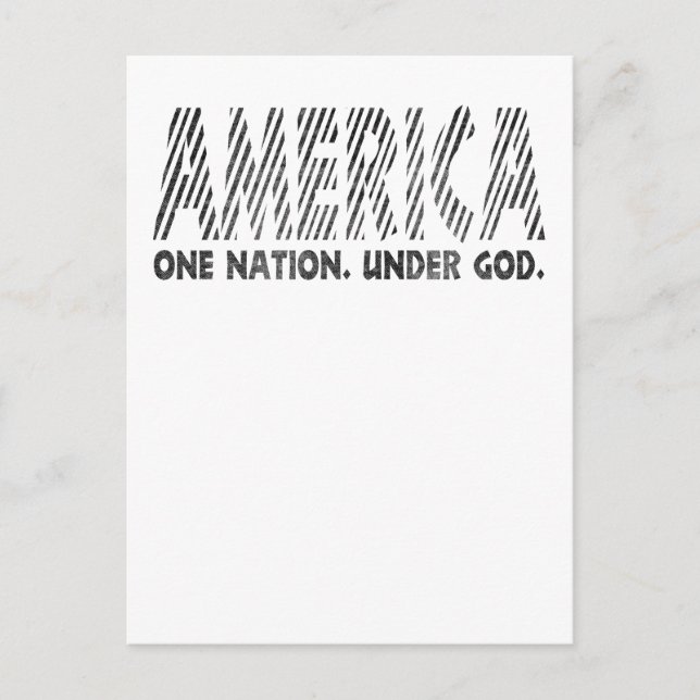 Amerika, eine Nation unter Gott, amerikanischer T  Postkarte (Vorderseite)