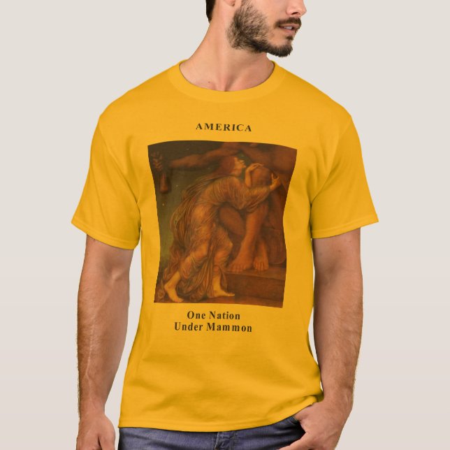 Amerika eine Nation unter mammon T-Shirt (Vorderseite)