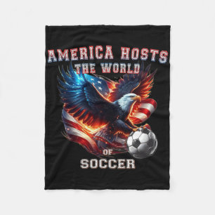 Amerika empfängt die Welt des Fußballs. Fußballfan Fleecedecke