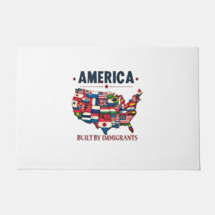 Amerika erbaut von Immigranten Patriotic American Fußmatte