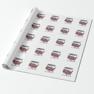 Amerika erbaut von Immigranten Patriotic American Geschenkpapier